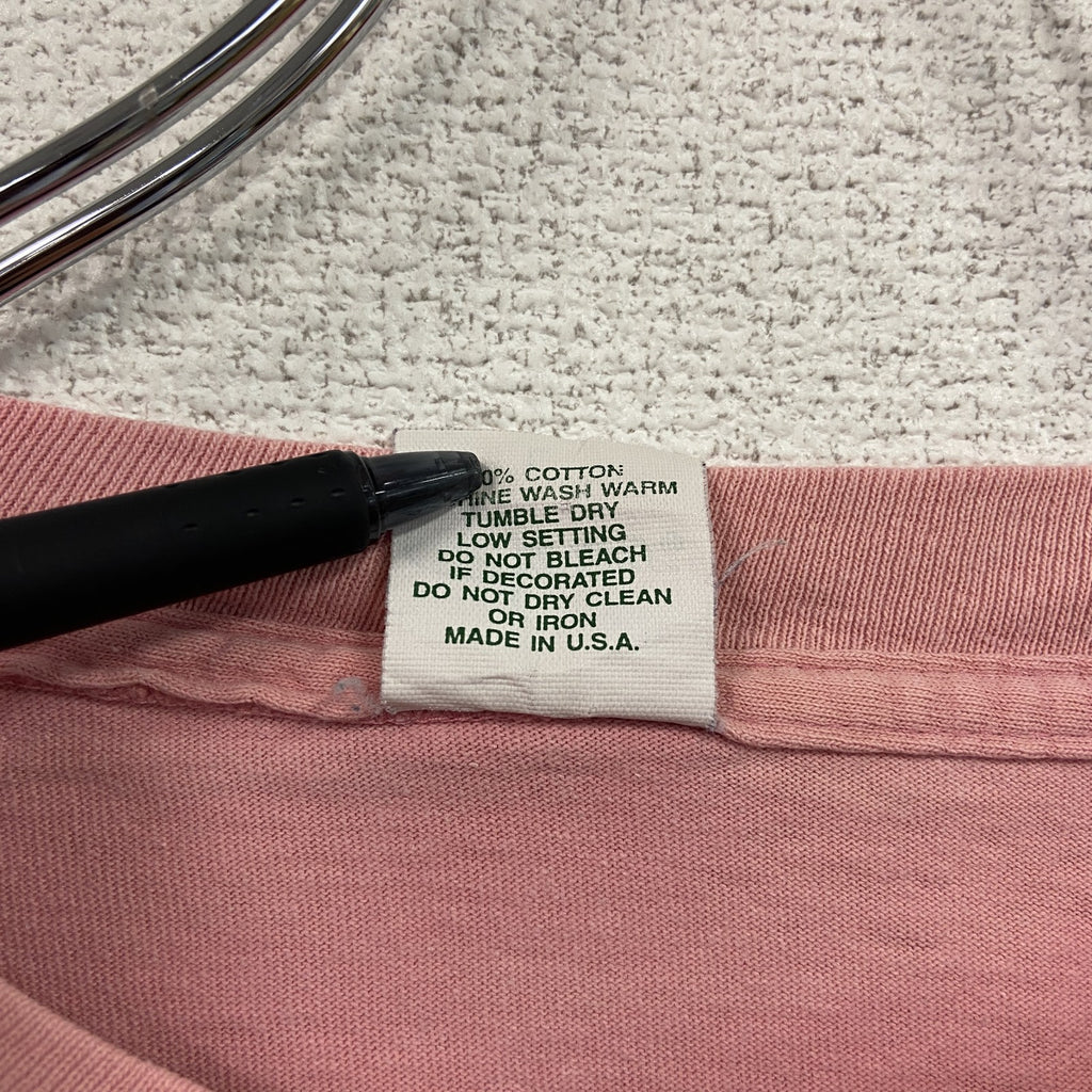 90s　Artisans　半袖Tシャツ　刺繡　ヴィンテージ　シングルステッチ　ピンク　Lサイズ