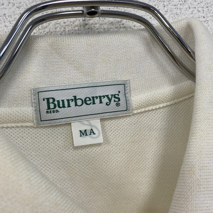 Burberrys　バーバリー　ポロシャツ　刺繍ロゴ　白　ホワイト　Mサイズ