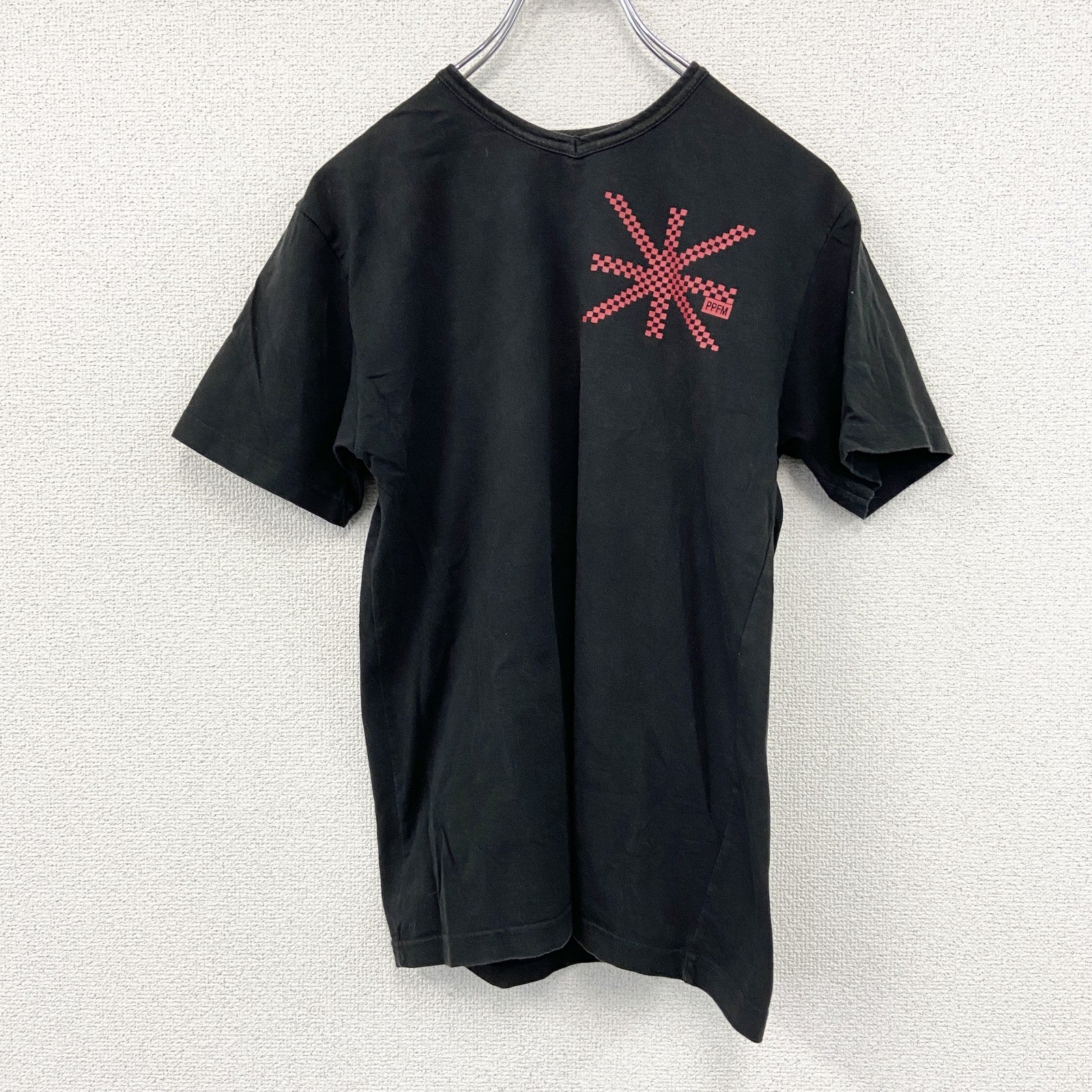 PPFM　ピーピーエフエム　半袖プリントＴシャツ　ワンポイント　黒　ブラック　Mサイズ