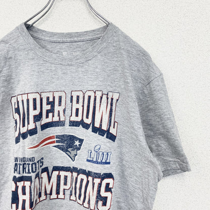 古着 used　NFL　半袖プリントTシャツ　スーパーボールチャンピオン　ニューイングランド・ペイトリオッツ　グレー　Lサイズ