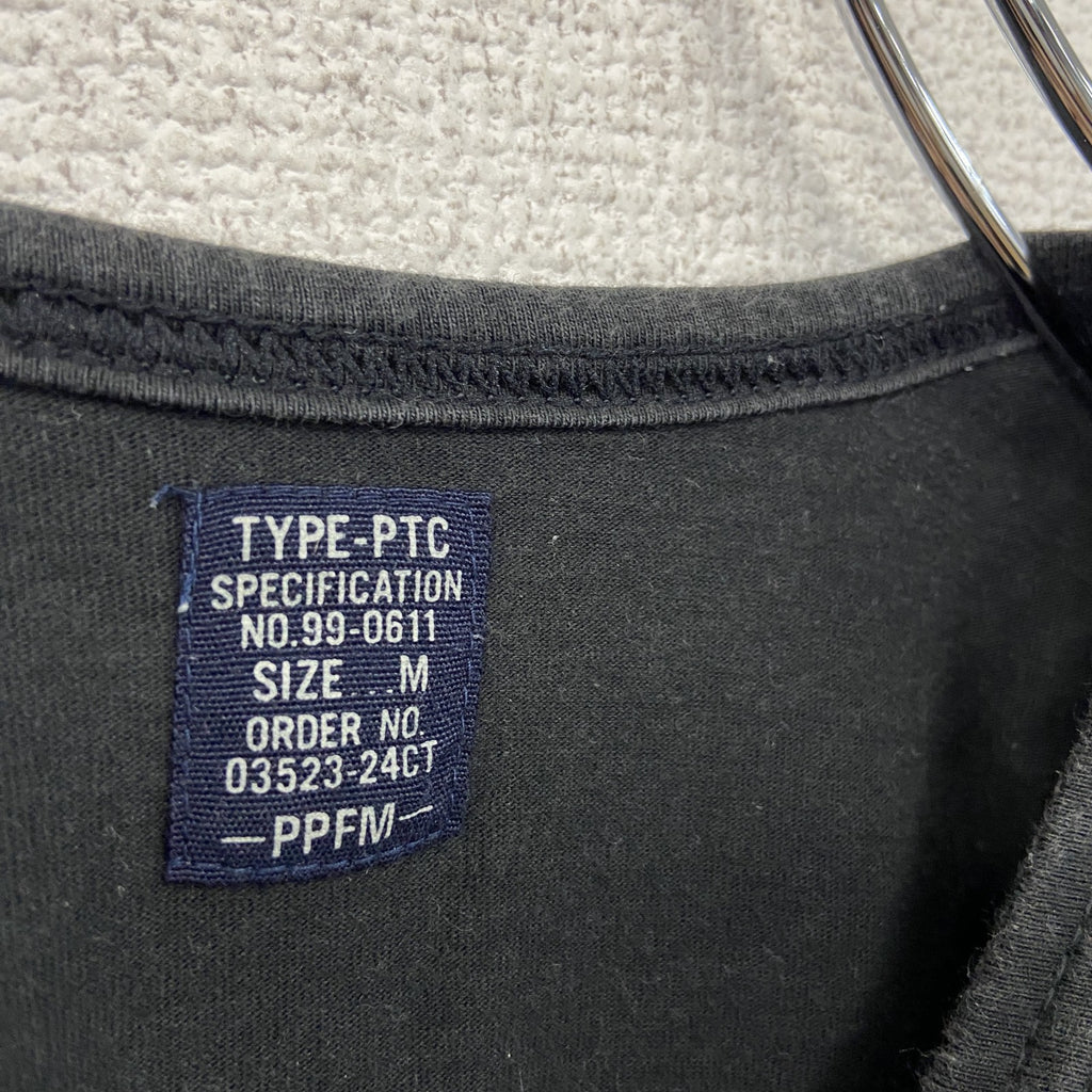PPFM　ピーピーエフエム　半袖プリントＴシャツ　ワンポイント　黒　ブラック　Mサイズ