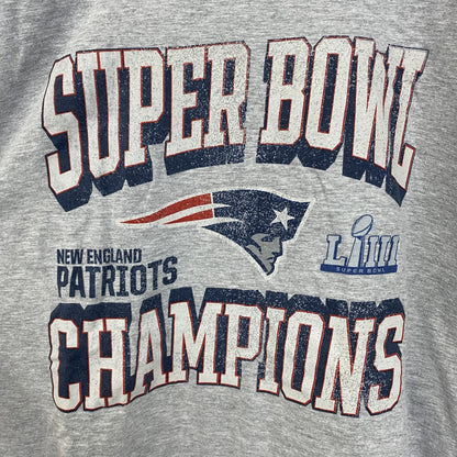 古着 used　NFL　半袖プリントTシャツ　スーパーボールチャンピオン　ニューイングランド・ペイトリオッツ　グレー　Lサイズ
