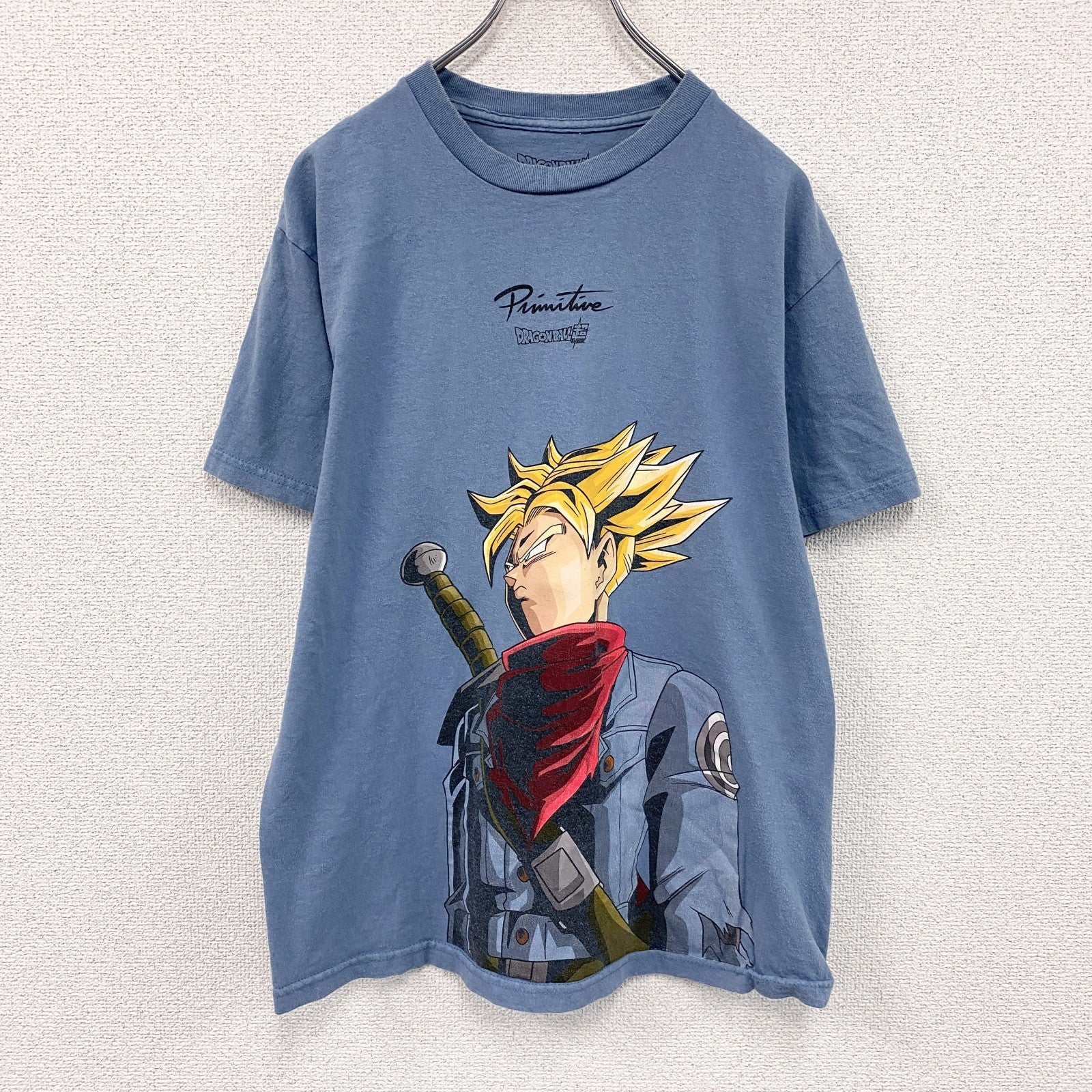 DRAGONBALL超SUPER　ドラゴンボール　トランクス　半袖プリントTシャツ　キャラクターT　青　ブルー　Mサイズ