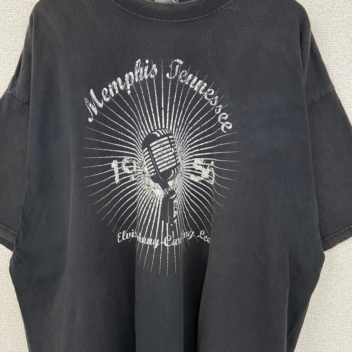 古着 used　RUSELL ATHLETIC　半袖プリントデザインTシャツ　ビッグT　カジュアル　クルーネック　黒　4XLサイズ