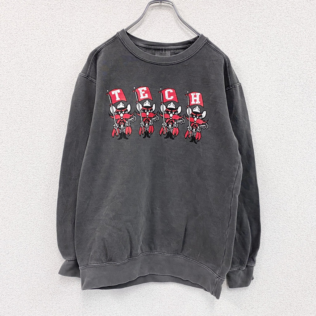 Comfort Colors　TECH　スウェット/トレーナー　カレッジタイプ　テキサステック　灰色　ダークグレー　Sサイズ