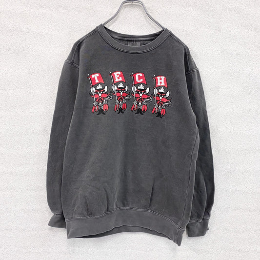 Comfort Colors　TECH　スウェット/トレーナー　カレッジタイプ　テキサステック　灰色　ダークグレー　Sサイズ