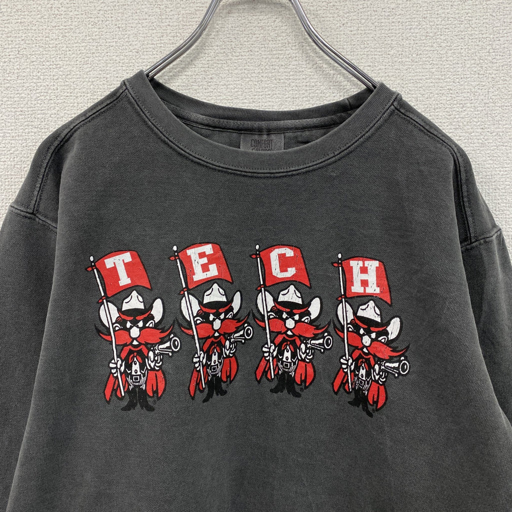 Comfort Colors　TECH　スウェット/トレーナー　カレッジタイプ　テキサステック　灰色　ダークグレー　Sサイズ