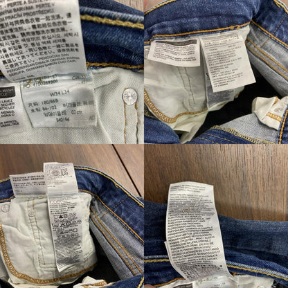 Levi’ｓ　リーバイス　511　デニムパンツ/ジーンズ　縦落ち　ジップフライ　インディゴ　W34サイズ