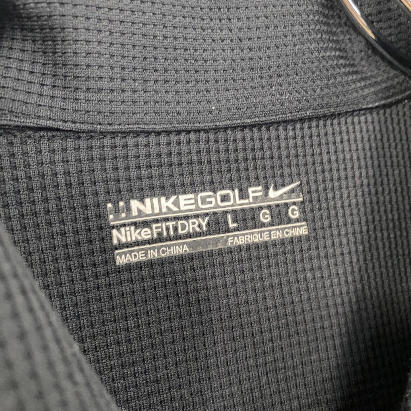 NIKE GOLF　ナイキゴルフ　ハーフジップ長袖ポロシャツ　ロンT　スウッシュ　黒　ブラック　Lサイズ