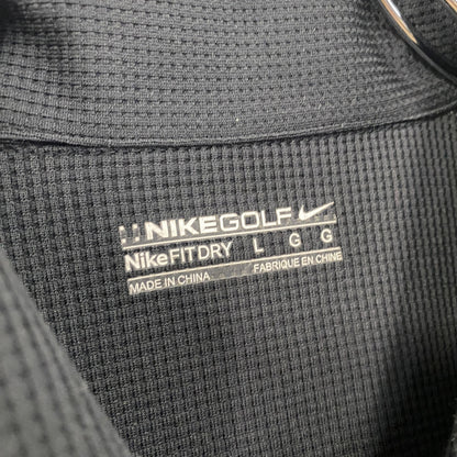 NIKE GOLF　ナイキゴルフ　ハーフジップ長袖ポロシャツ　ロンT　スウッシュ　黒　ブラック　Lサイズ
