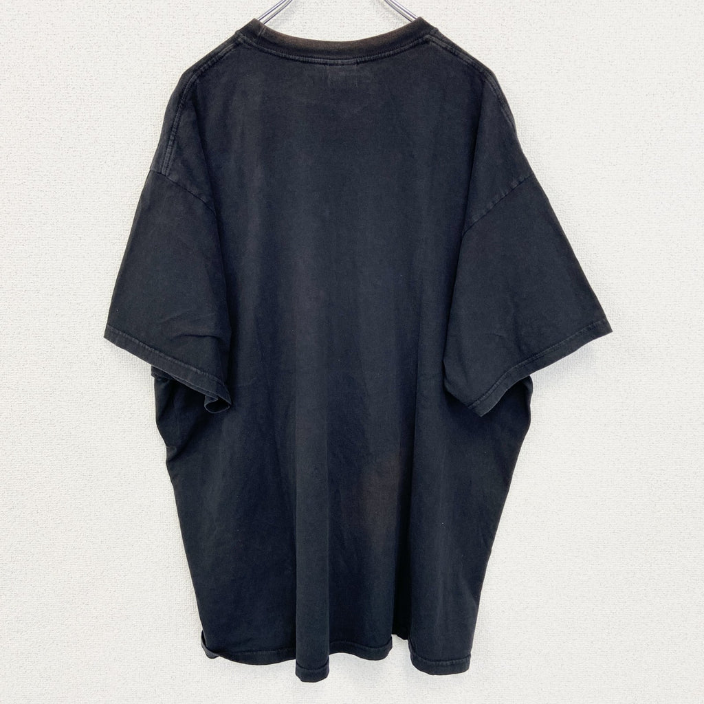 古着 used　RUSELL ATHLETIC　半袖プリントデザインTシャツ　ビッグT　カジュアル　クルーネック　黒　4XLサイズ
