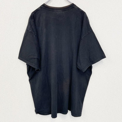 古着 used　RUSELL ATHLETIC　半袖プリントデザインTシャツ　ビッグT　カジュアル　クルーネック　黒　4XLサイズ