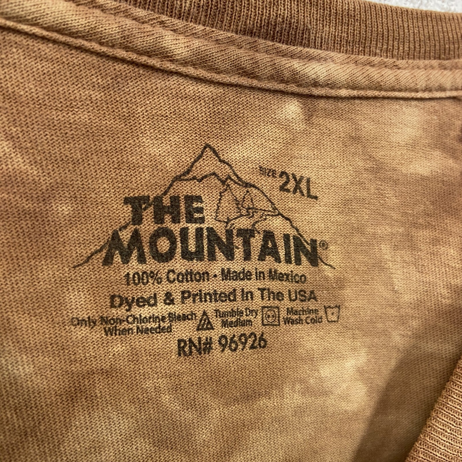 THE MOUNTAIN　ザマウンテン　半袖アニマルプリントTシャツ　ライオン　タイダイ　茶色　2XLサイズ