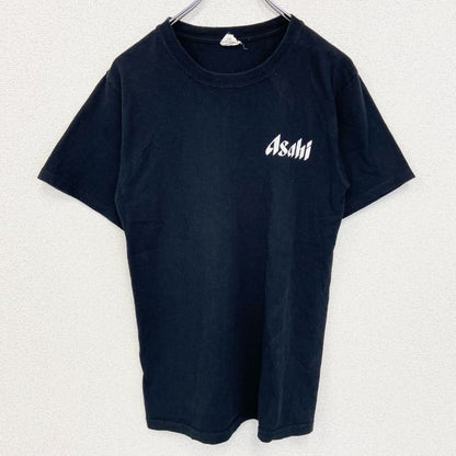古着 used　Anvil アンビル　半袖プリントTシャツ　アサヒビール　DRAFT BEER　クルーネック　黒　Sサイズ