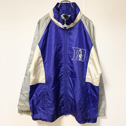 古着 used　APEX ONE　長袖カレッジナイロンジャケット　デュークブルーデビルズ　青　ビックシルエット　XLサイズ