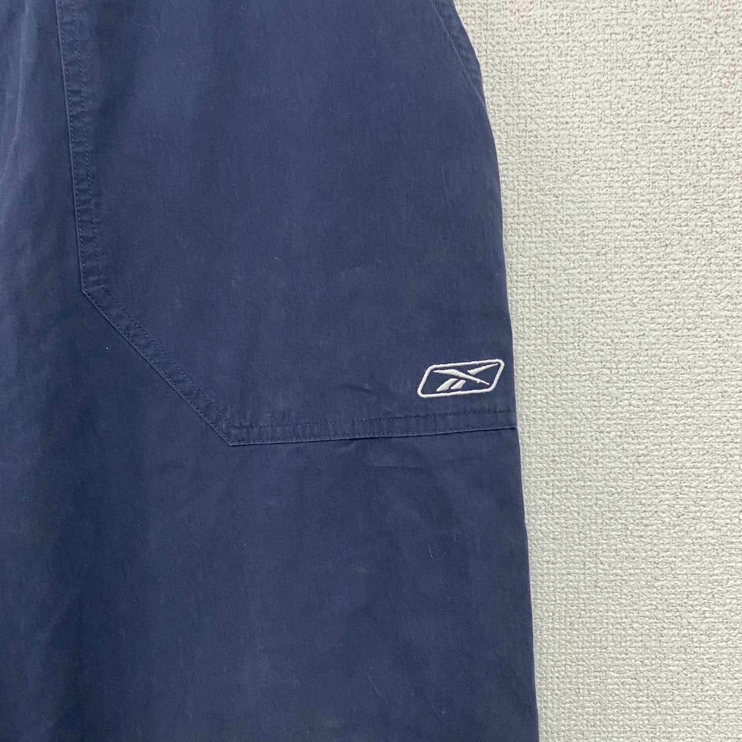 Reebok　リーボック　ワークパンツ　ジップフライ　刺繍ロゴ　紺　ネイビー　Lサイズ