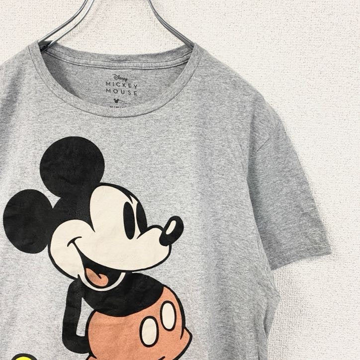 古着 used　Disney　ディズニー　半袖プリントTシャツ　ミッキーマウス　Mickey Mouse　グレー　Mサイズ