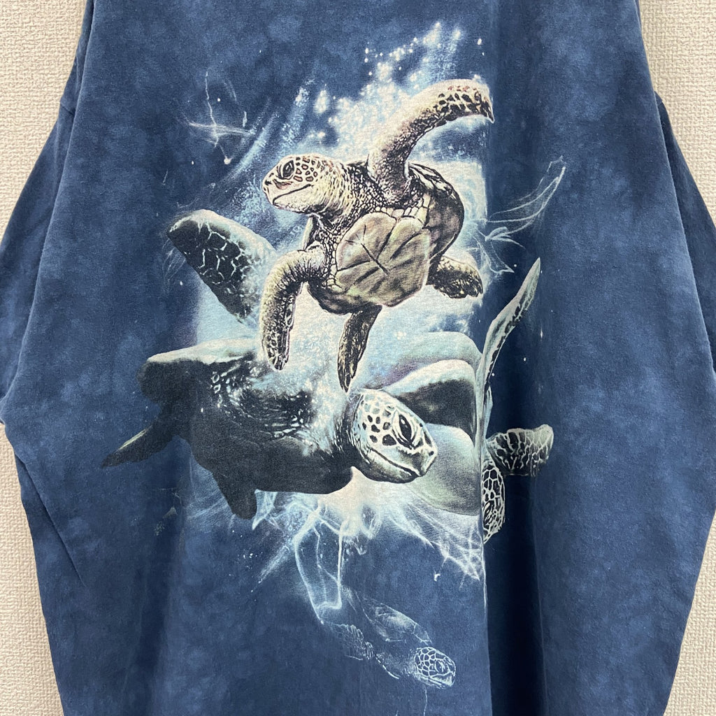 THE MOUNTAIN　ザマウンテン　半袖プリントTシャツ　タイダイ　青　XLサイズ