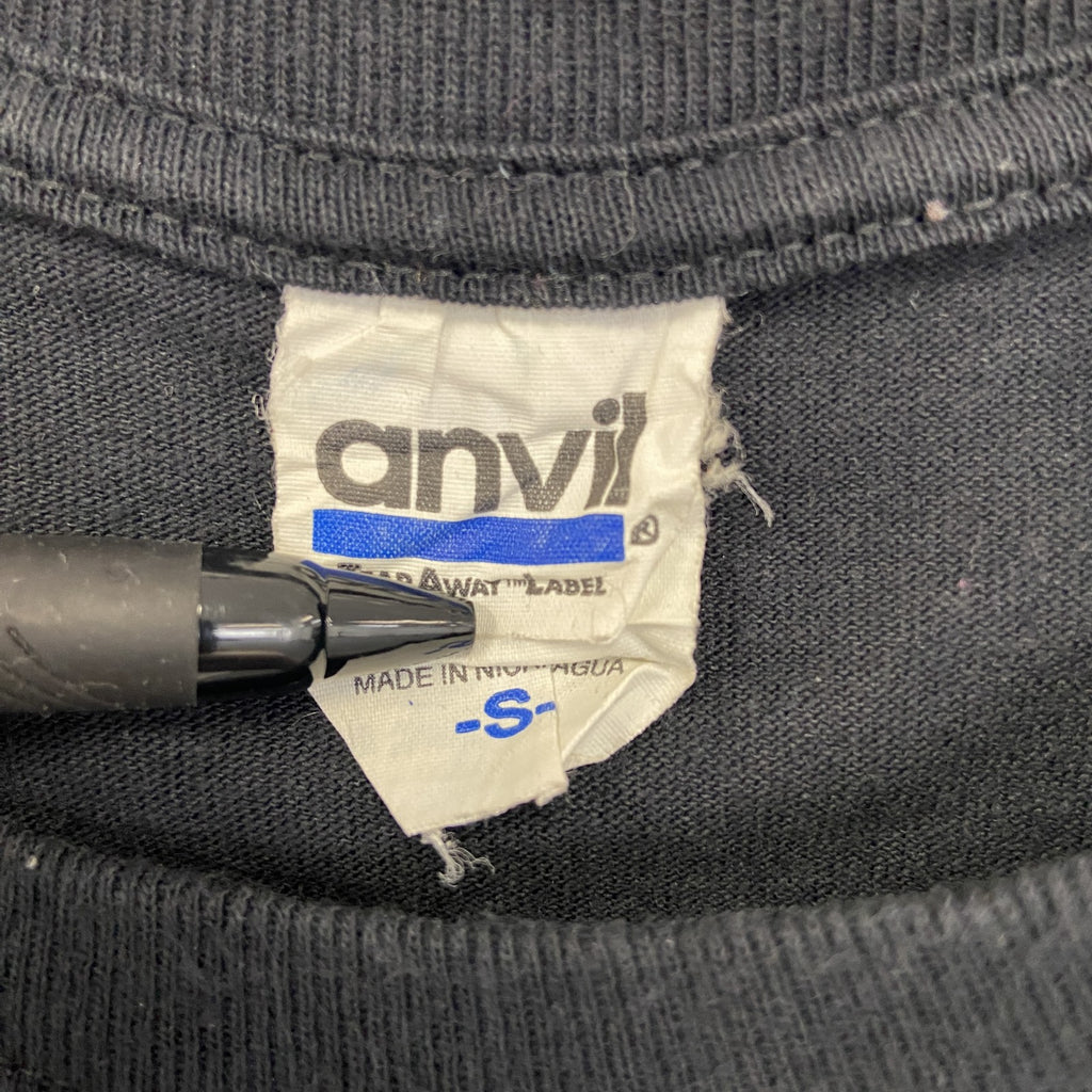 古着 used　Anvil アンビル　半袖プリントTシャツ　アサヒビール　DRAFT BEER　クルーネック　黒　Sサイズ
