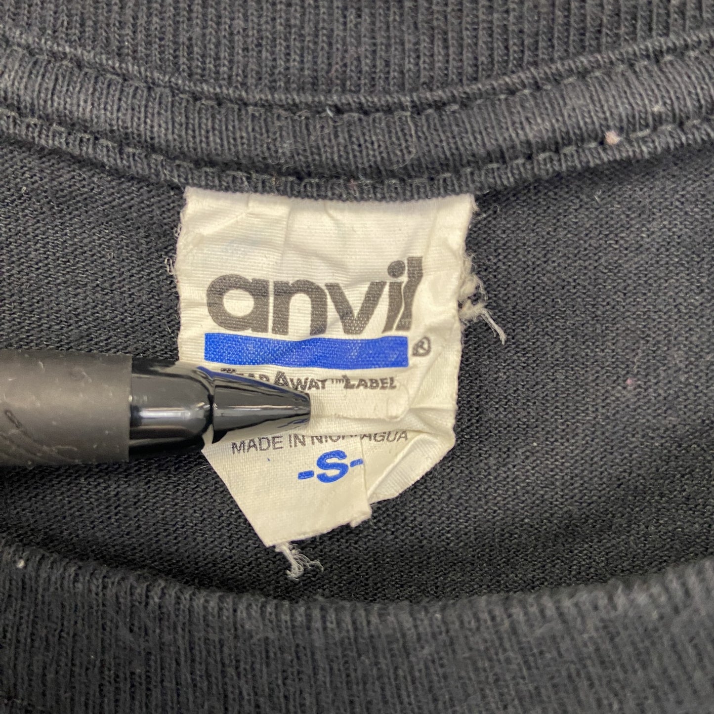 古着 used　Anvil アンビル　半袖プリントTシャツ　アサヒビール　DRAFT BEER　クルーネック　黒　Sサイズ