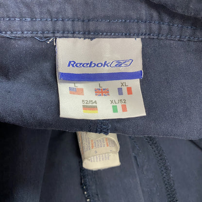 Reebok　リーボック　ワークパンツ　ジップフライ　刺繍ロゴ　紺　ネイビー　Lサイズ