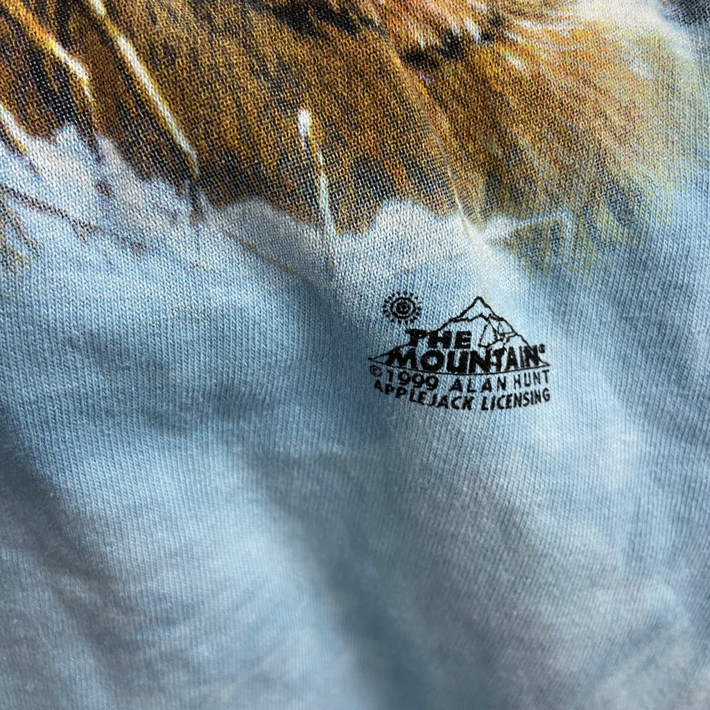 THE MOUNTAIN　ザマウンテン　半袖アニマルプリントTシャツ　虎　タイダイ　ブルー　Lサイズ