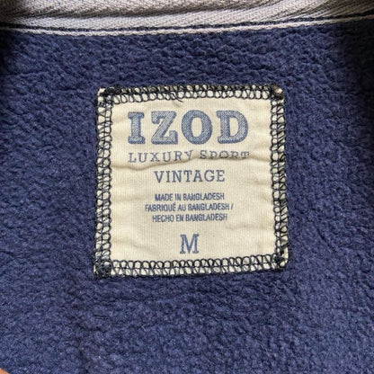 古着 used　IZOD　アイゾッド　長袖ハーフジップスウェット　トレーナー　ワンポイント刺　Vintage　ネイビー　Mサイズ