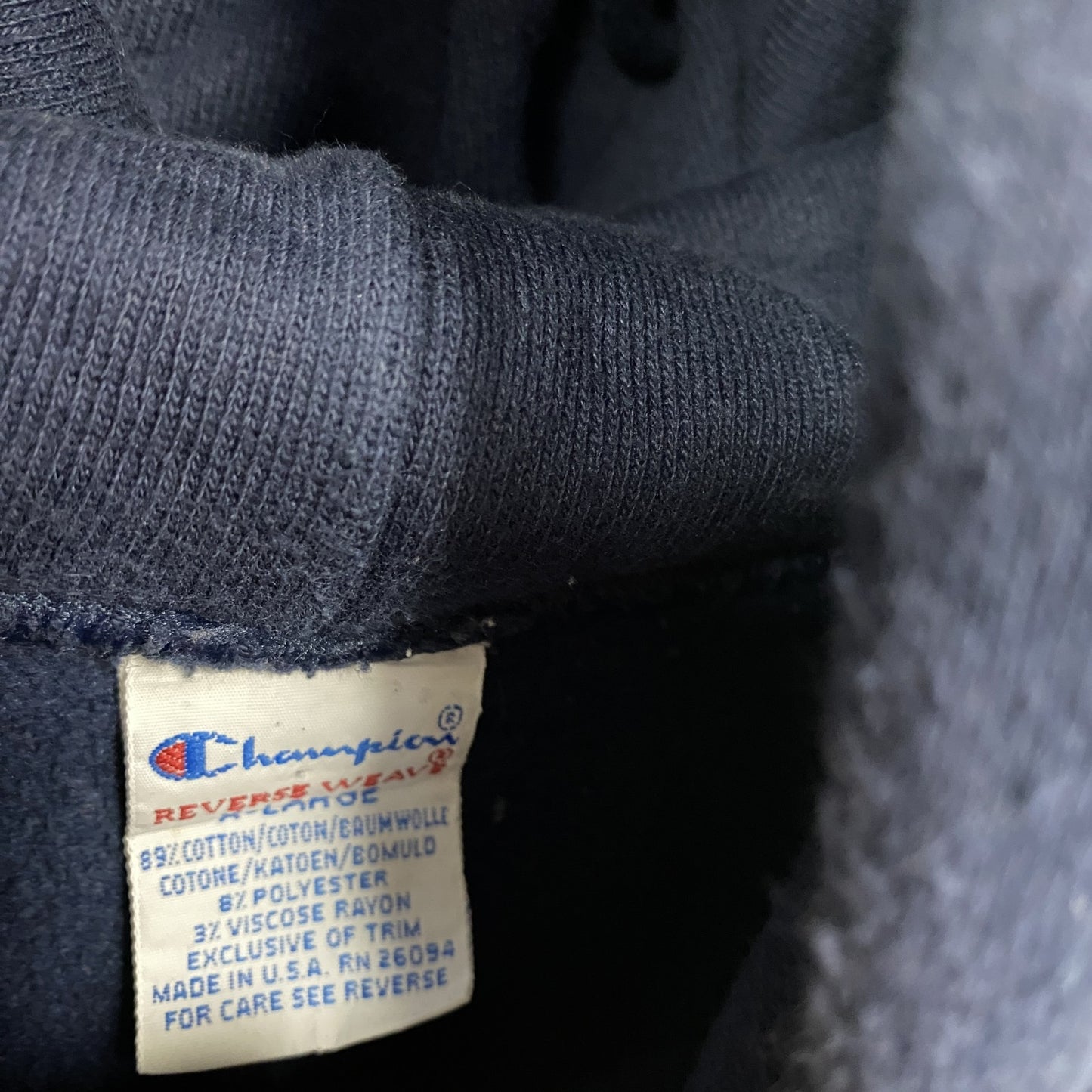 90s　Champion　チャンピオン　リバースウィーブ　スウェットパーカー/フーディー　刺繍タグ　ネイビー　XLサイズ