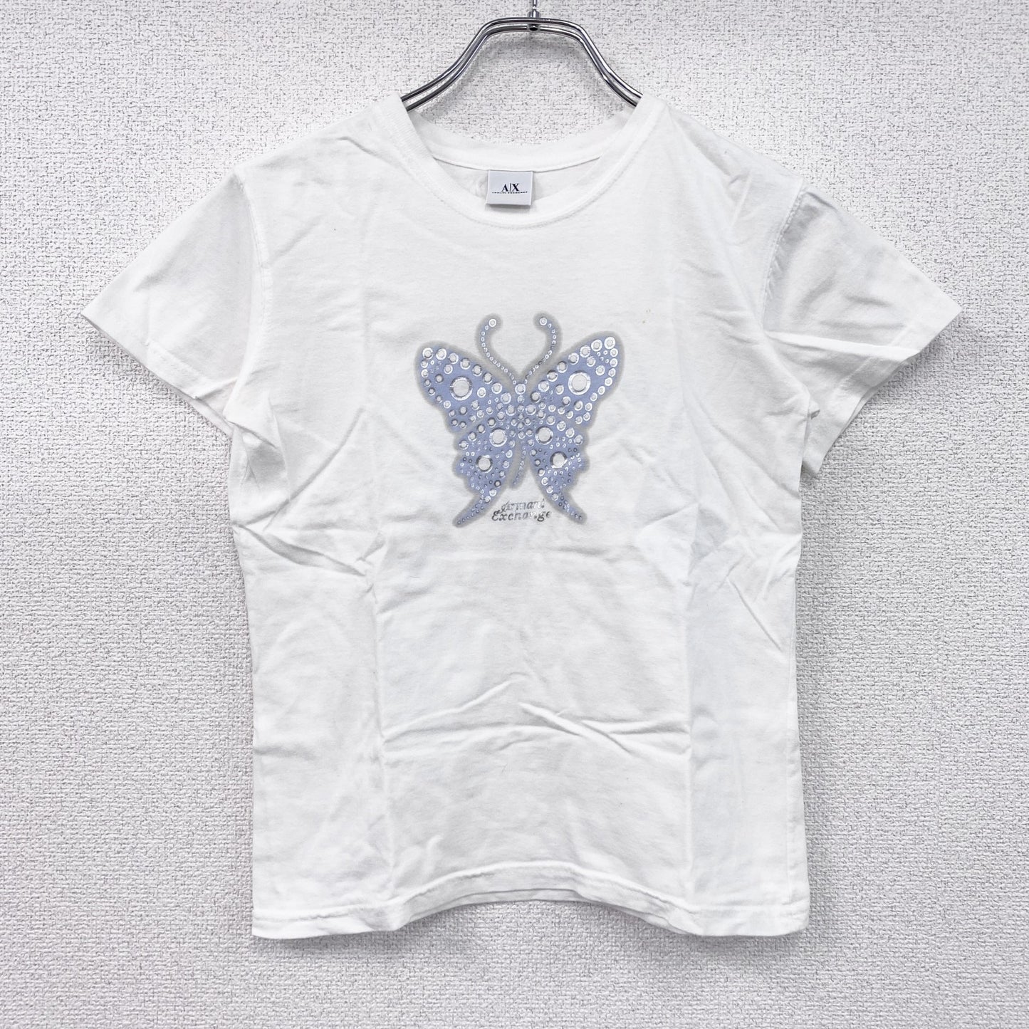 ARMANI EXCHANGE　アルマーニエクスチェンジ　半袖Tシャツ　蝶　バタフライ　白　ホワイト