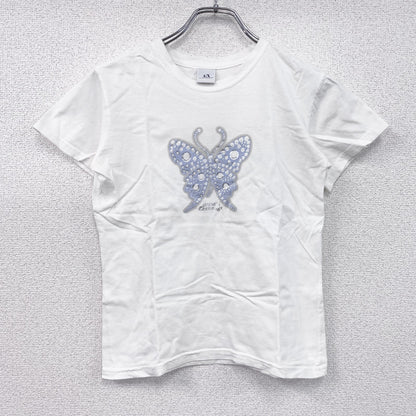 ARMANI EXCHANGE　アルマーニエクスチェンジ　半袖Tシャツ　蝶　バタフライ　白　ホワイト
