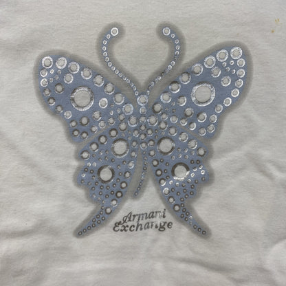 ARMANI EXCHANGE　アルマーニエクスチェンジ　半袖Tシャツ　蝶　バタフライ　白　ホワイト