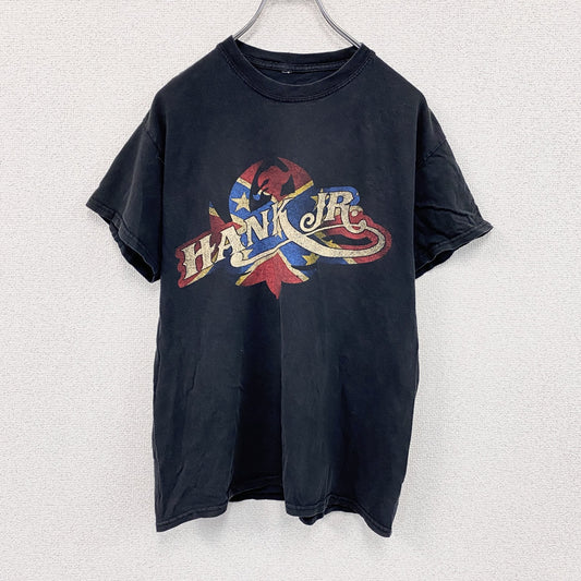 HANK JR　ハンクウィリアムズジュニア　半袖プリントTシャツ　ツアーTシャツ　バンドT　黒　ブラック　