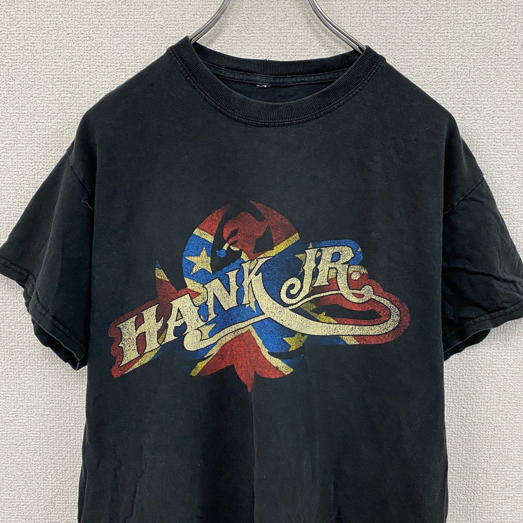 HANK JR　ハンクウィリアムズジュニア　半袖プリントTシャツ　ツアーTシャツ　バンドT　黒　ブラック　