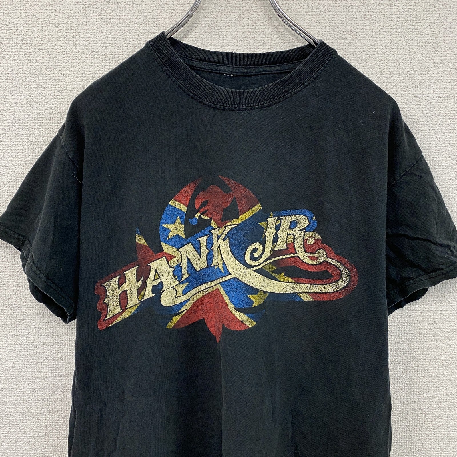 HANK JR　ハンクウィリアムズジュニア　半袖プリントTシャツ　ツアーTシャツ　バンドT　黒　ブラック　
