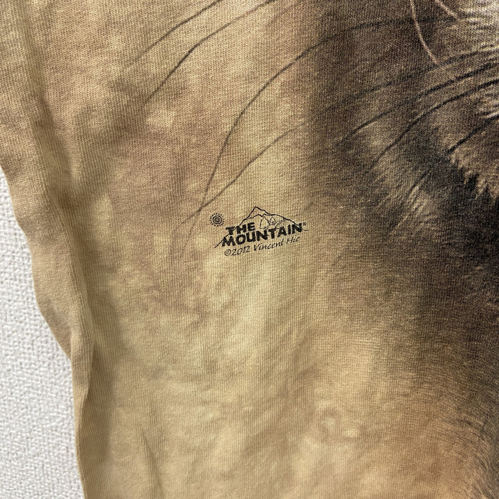 THE MOUNTAIN　ザマウンテン　半袖プリントTシャツ　アニマルT　タイダイ　茶色　ブラウン　XLサイズ