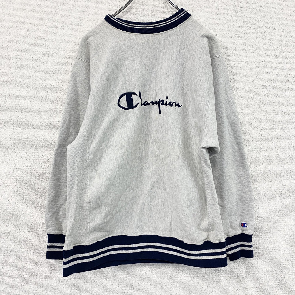 90s　Champion　チャンピオン　リバースウィーブ　スウェット/トレーナー　刺繍タグ　霜降りグレー　Lサイズ