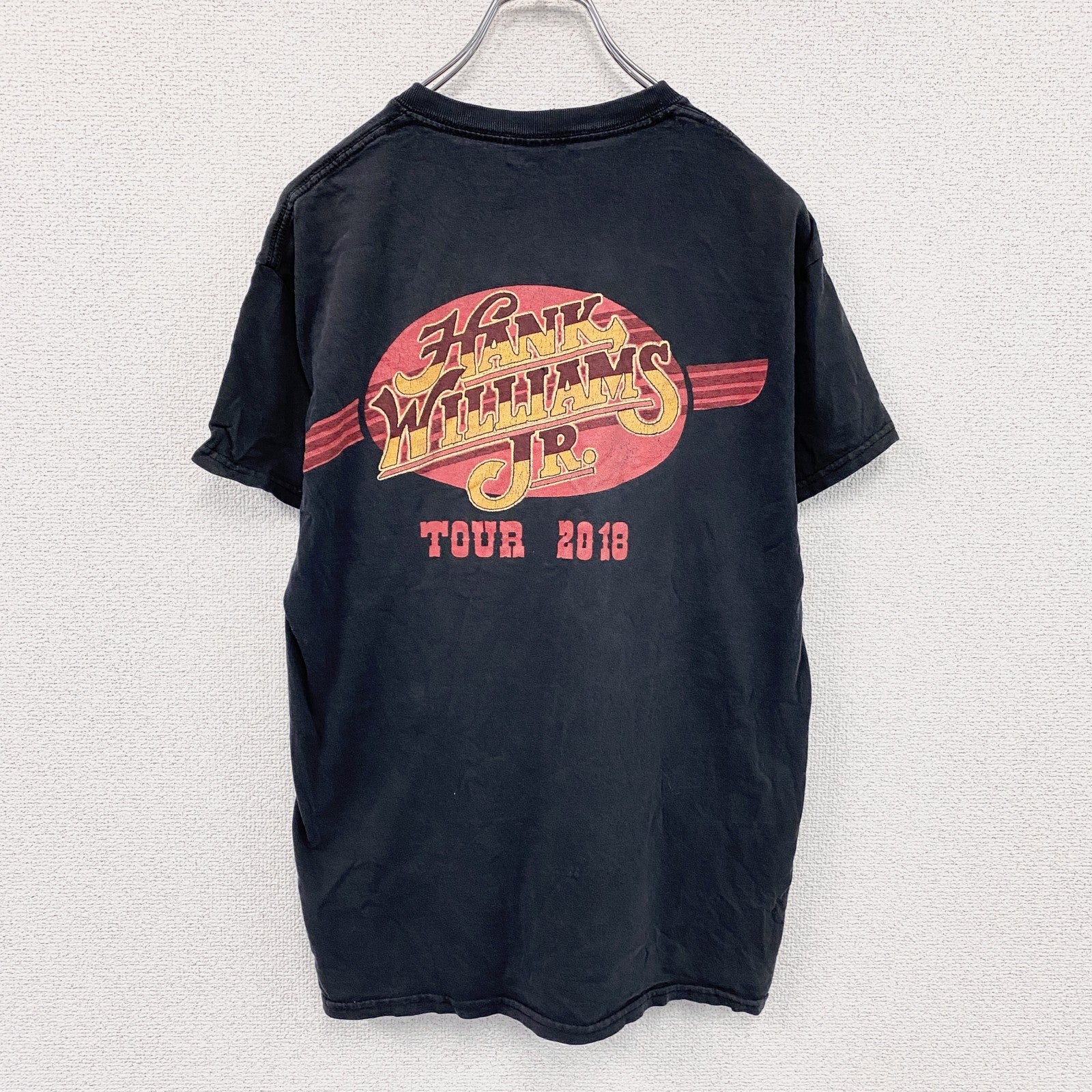 HANK JR　ハンクウィリアムズジュニア　半袖プリントTシャツ　ツアーTシャツ　バンドT　黒　ブラック　