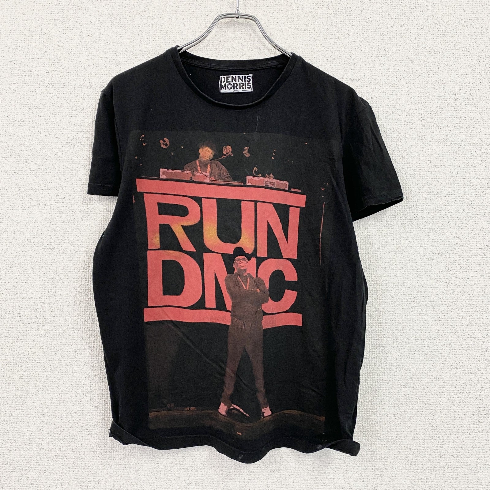 Dennis Morris　デニスモリス　RUN DMC　半袖プリントTシャツ　黒　ブラック　Lサイズ