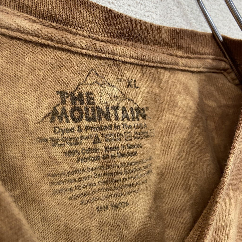 THE MOUNTAIN　ザマウンテン　半袖プリントTシャツ　アニマルT　タイダイ　茶色　ブラウン　XLサイズ