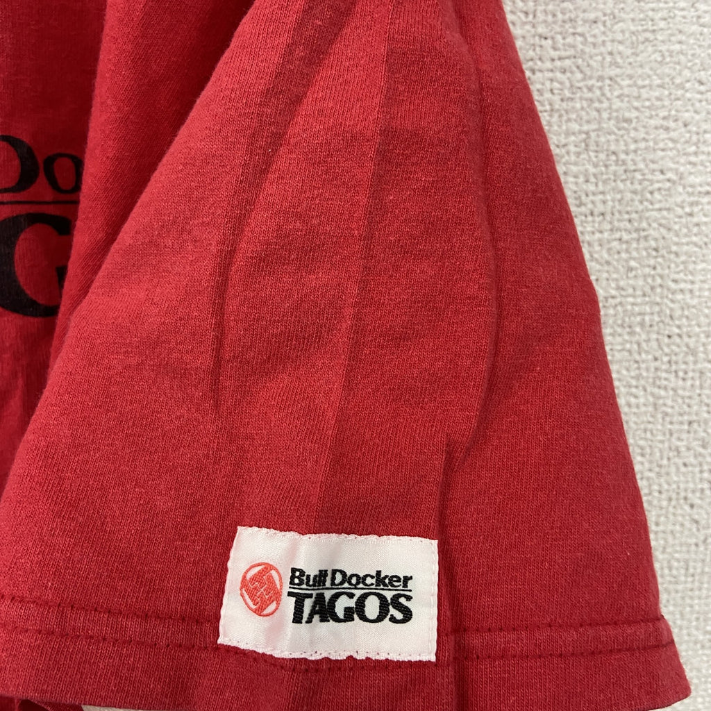 90s～　anvil　アンヴィル　半袖プリントTシャツ　TAGOS　モーターサイクル　フェード　ヴィンテージ　赤　レッド　Mサイズ