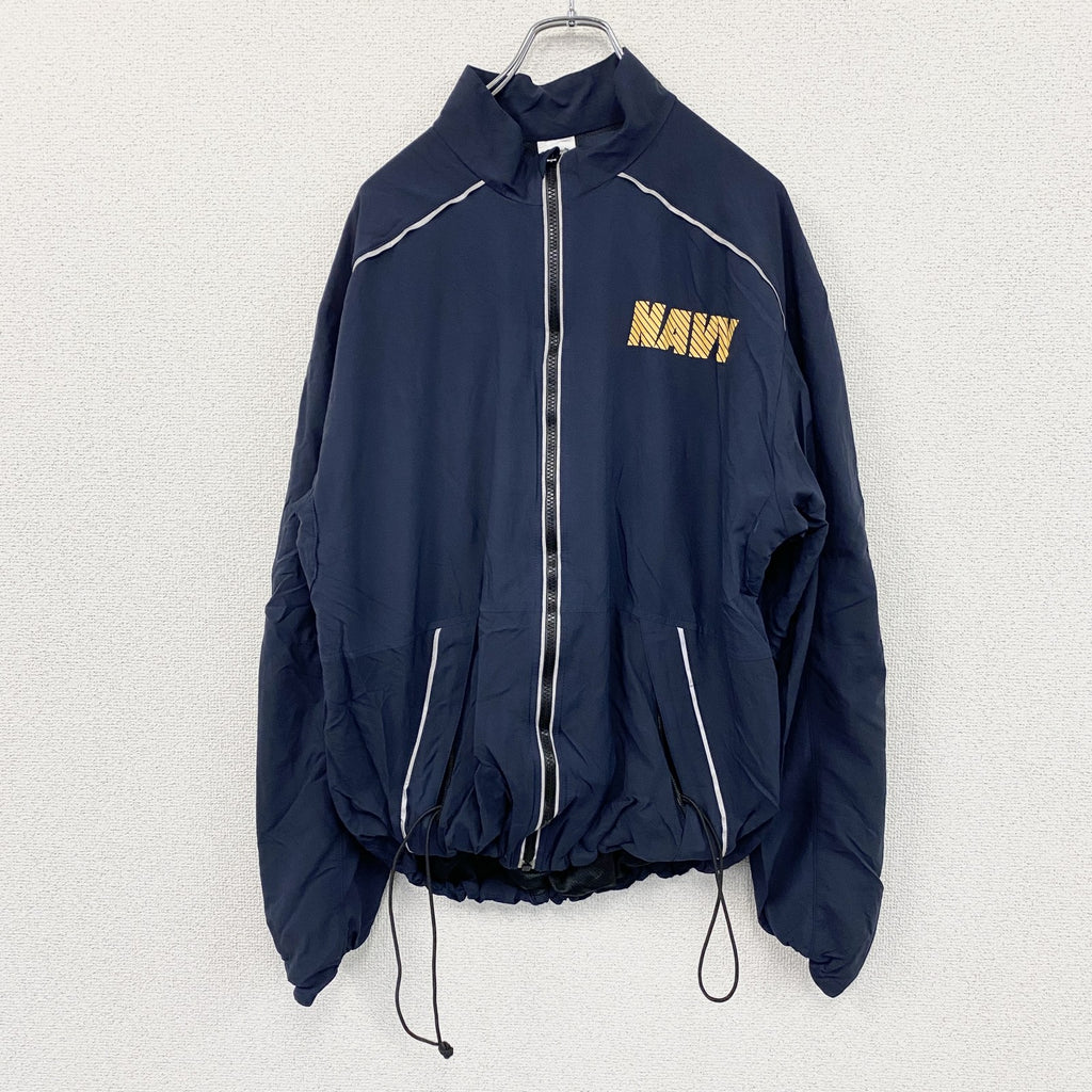 00s　U.S.NAVY　RUNNING JACKET　ナイロンジャケット　ミリタリー　米軍　紺　ネイビー　Mサイズ