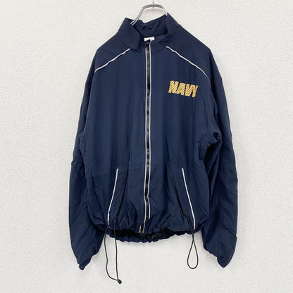 00s　U.S.NAVY　RUNNING JACKET　ナイロンジャケット　ミリタリー　米軍　紺　ネイビー　Mサイズ