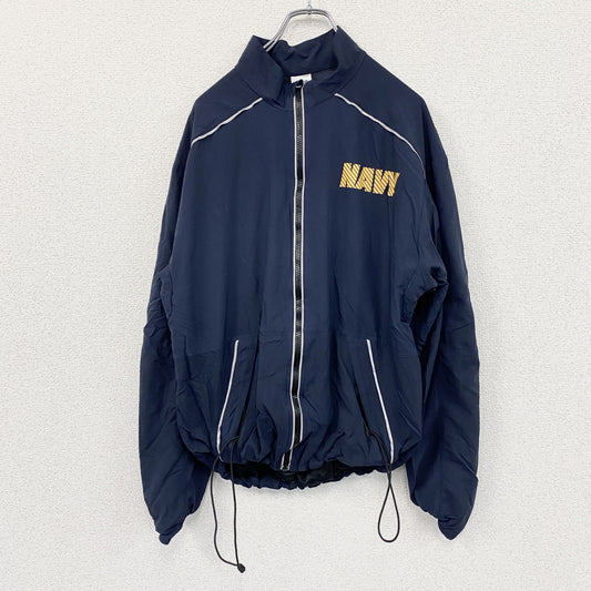 00s　U.S.NAVY　RUNNING JACKET　ナイロンジャケット　ミリタリー　米軍　紺　ネイビー　Mサイズ