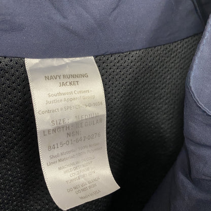00s　U.S.NAVY　RUNNING JACKET　ナイロンジャケット　ミリタリー　米軍　紺　ネイビー　Mサイズ