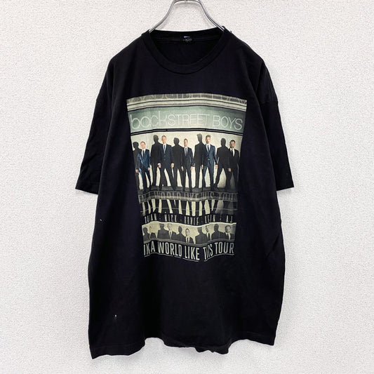tultex　半袖プリントTシャツ　backSTREET BOYS　ツアーTシャツ　バンドT　黒　ブラック　2XLサイズ