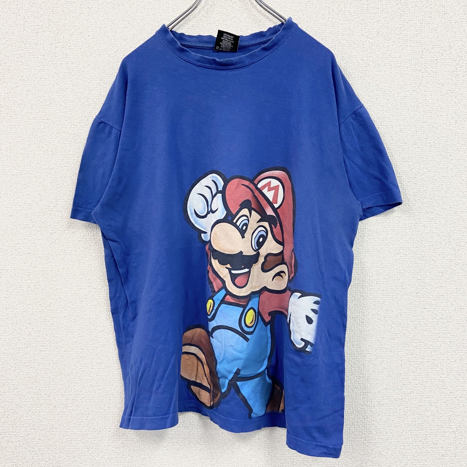 SUPER MARIO　スーパーマリオ　半袖プリントTシャツ　青　ブルー　XLサイズ