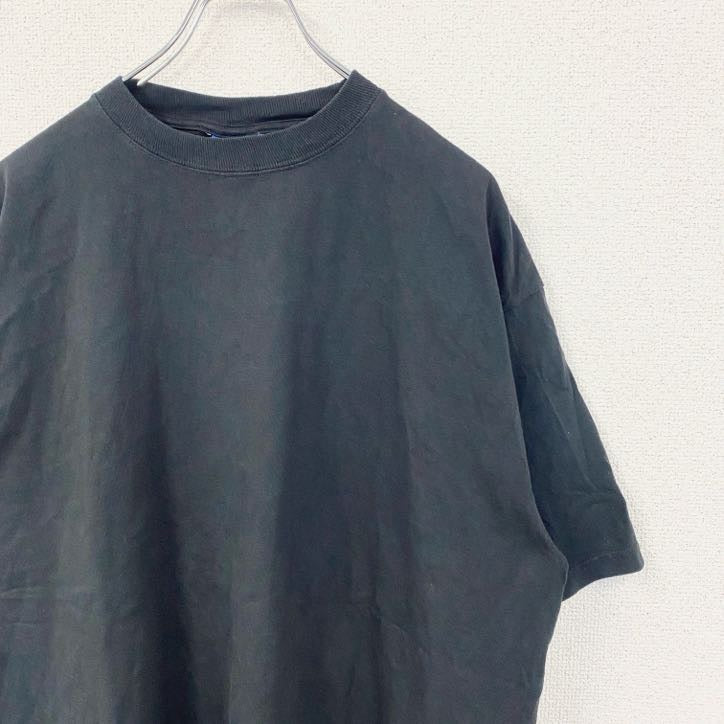 古着 used　champion　チャンピオン　半袖プリントTシャツ　バックプリント　レトロデザイン　ブラック　黒　XLサイズ