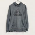adidas　アディダス　スウェットパーカー/フーディー　トレフォイルロゴ　デカロゴ　ダークグレー