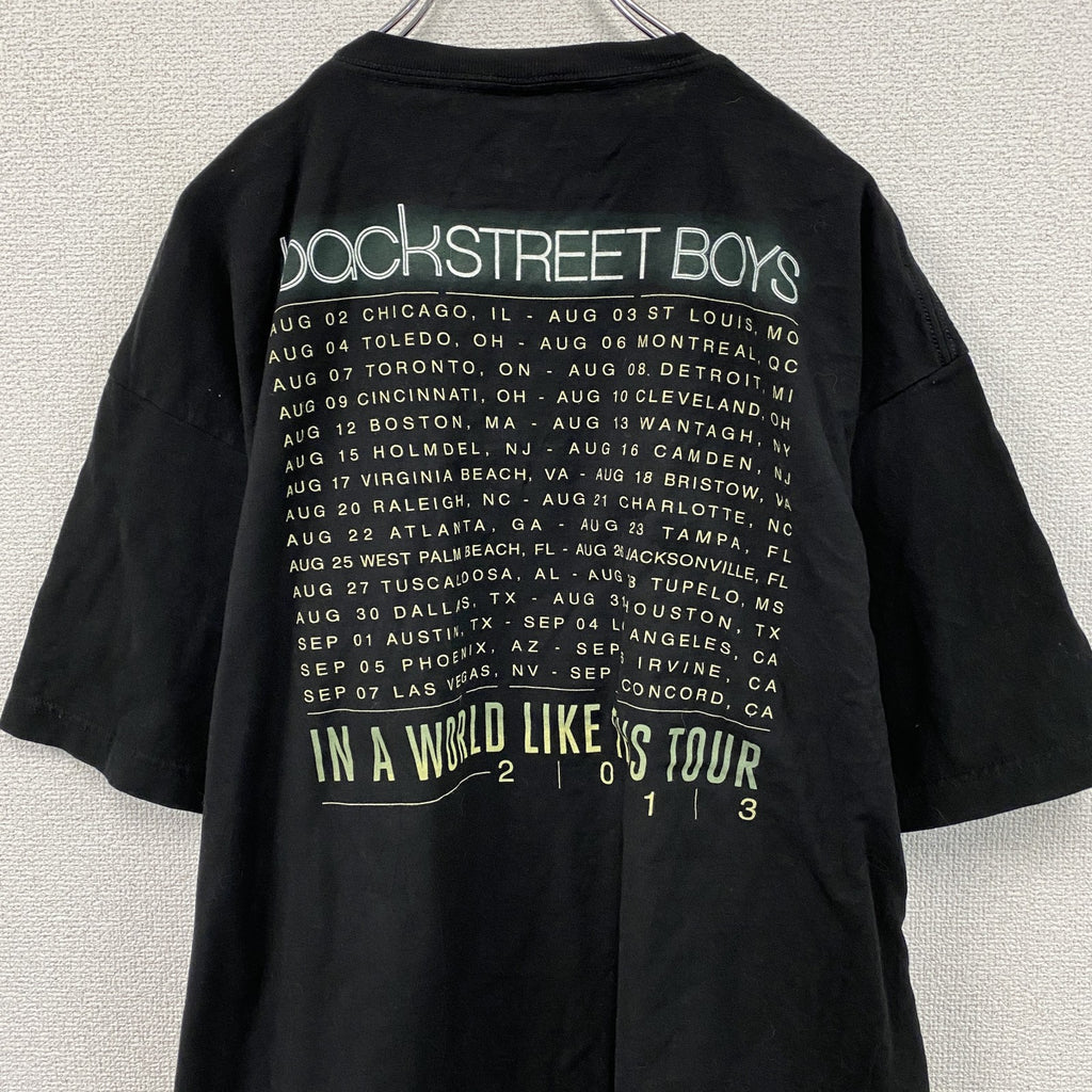 tultex　半袖プリントTシャツ　backSTREET BOYS　ツアーTシャツ　バンドT　黒　ブラック　2XLサイズ