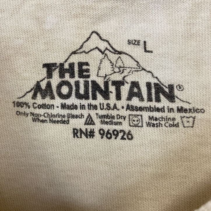 古着 used　THE MOUNTAIN　半袖ビッグプリントTシャツ　個性的デザイン　蜘蛛　タランチュラ　ベージュ　Lサイズ